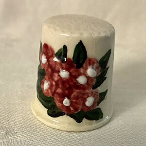 Vintage BSK 3D Molded Raised Flower Porcelain Sewing Thimble